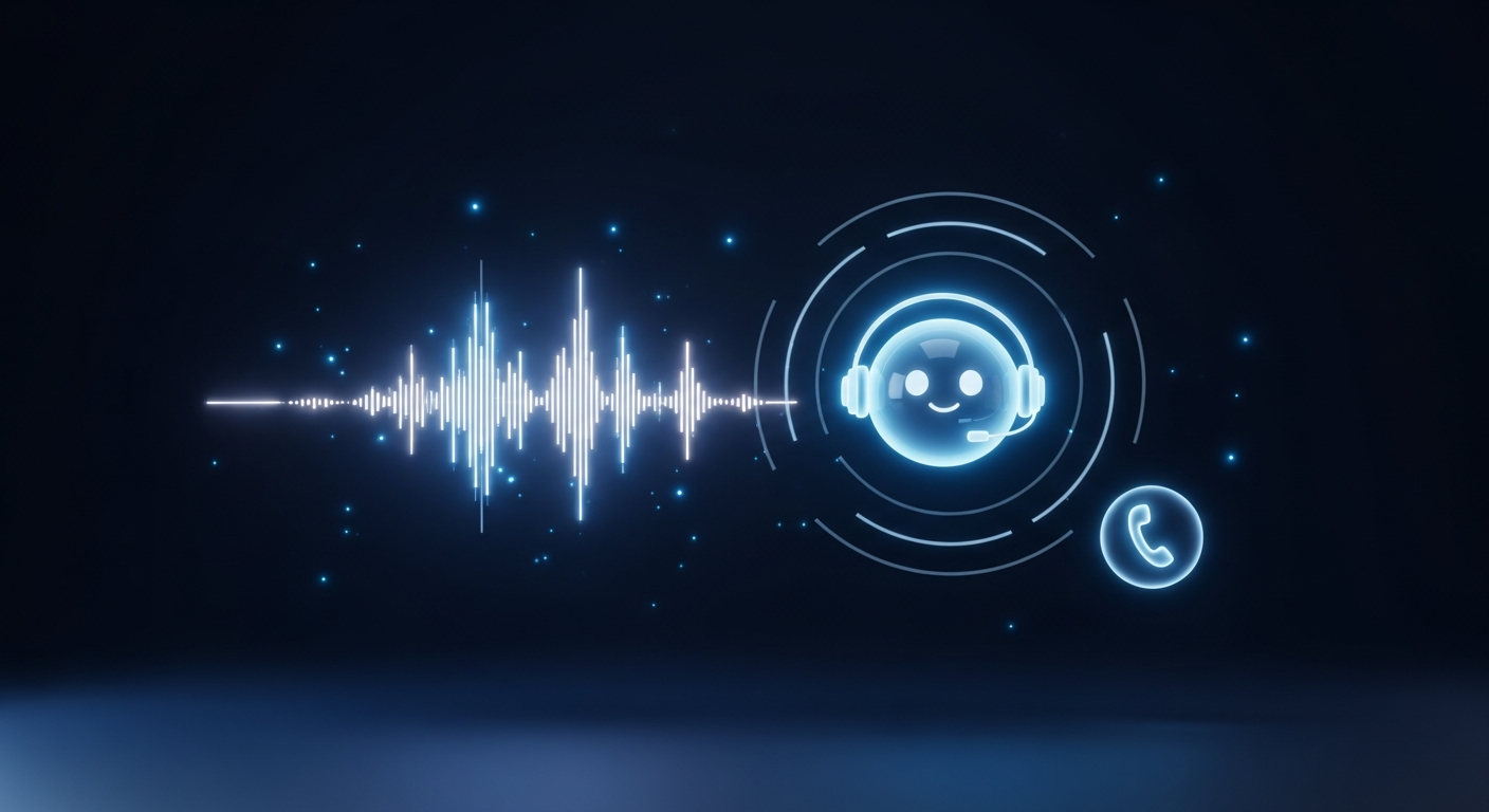 AI voice agent answering calls with live voice waveforms